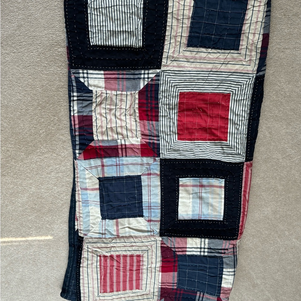 Pottery Barn Kids Patchwork Quilt, 2 pillow shams 20x26, 1 Euro sham 26x26